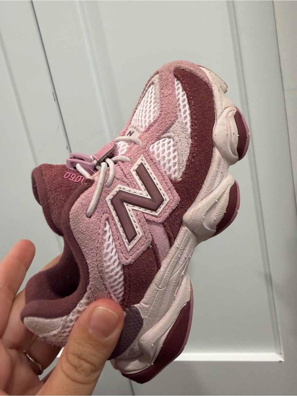 New Balance Kids Pink and Maroon Athletic Sneakers